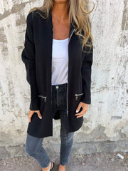 Damen Lange Strickjacke | Einfarbig