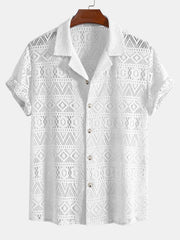 David | Transparente Häkelshirt mit Ethno-Muster