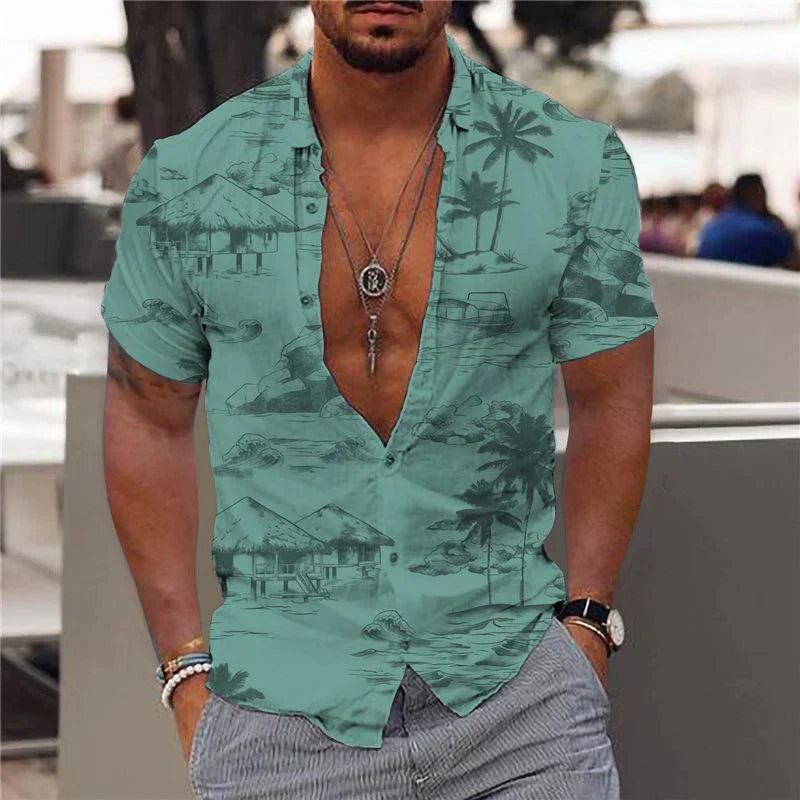 Cedric- Atmungsaktives kurzärmeliges Hawaiihemd