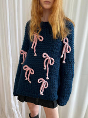 Exquisiter Bogen Crew Neck Lockere Pullover
