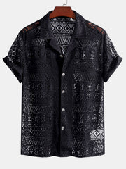 David | Transparente Häkelshirt mit Ethno-Muster
