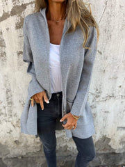 Damen Lange Strickjacke | Einfarbig