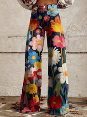 Elke | Denim-Hose mit Blumenexplosion