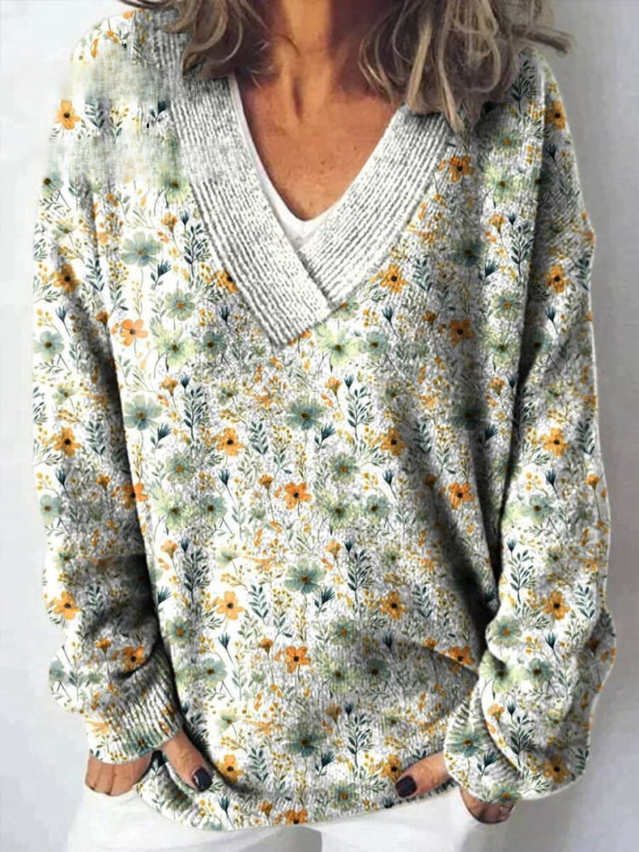 Okta™ | Schöner Blumenmuster-Cardigan mit Knöpfen
