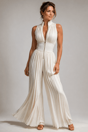 Jumpsuit Damen mit Weitem Bein und Blumenmuster