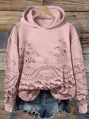 Hoodie mit floraler Stickerei und lässigem Schnitt