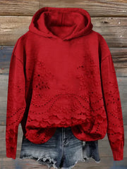 Hoodie mit floraler Stickerei und lässigem Schnitt
