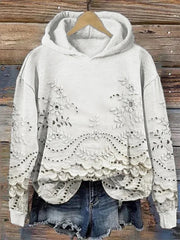 Hoodie mit floraler Stickerei und lässigem Schnitt