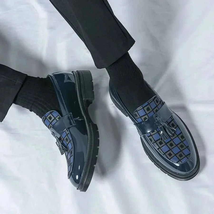 Karierte Tassel Loafer Herren