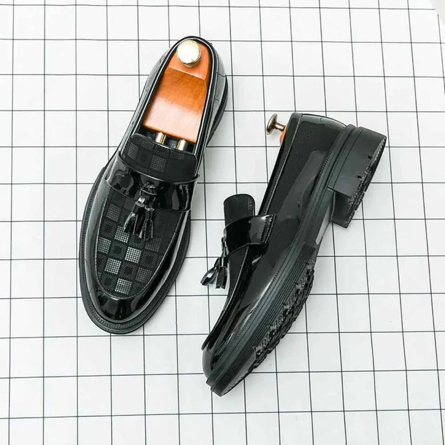 Karierte Tassel Loafer Herren