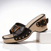 Keilsandalen Damen mit Schnalle und Nieten