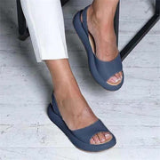 Damen-Sommersandalen, zum Hineinschlüpfen, vegan, Leder