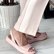 Damen-Sommersandalen, zum Hineinschlüpfen, vegan, Leder