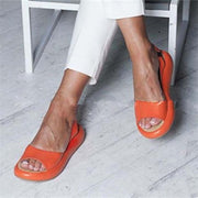 Damen-Sommersandalen, zum Hineinschlüpfen, vegan, Leder