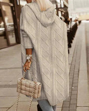 Cytheria – Langärmelige Strickjacke Mit Kapuze Und Zopfmuster