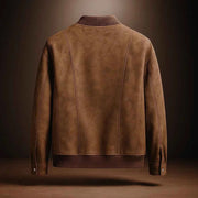 Klassische Wildlederlook Bomberjacke