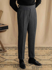 Klassische Wollhose mit Bundfalten Herren