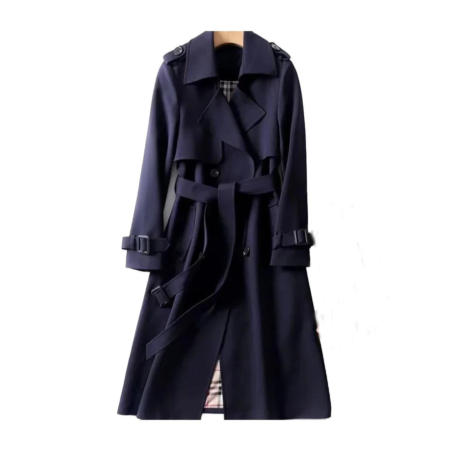 Klassischer Damen Trenchcoat mit Gürtel und Doppelkragen