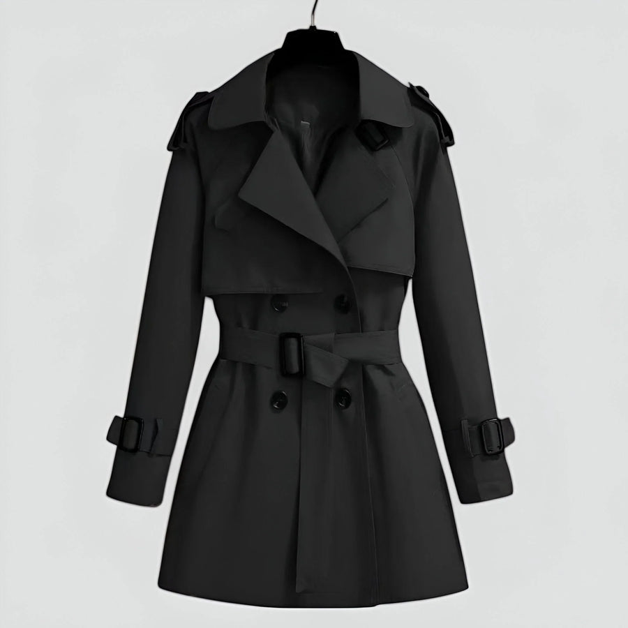 Klassischer Damen Trenchcoat mit Gürtel und Knöpfen