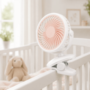 Klemm Ventilator tragbar mit Akku und 360° Rotation