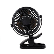 Klemm Ventilator tragbar mit Akku und 360° Rotation