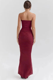 Hailey Kleid – Trägerloses Corsagen-Maxikleid mit Raffung