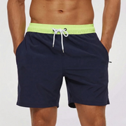 Kurze Herren-Badeshorts mit Kontrastbund