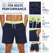 Kurze Herren-Badeshorts mit Kontrastbund