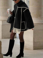Kurze Wickeljacke mit Schalkragen