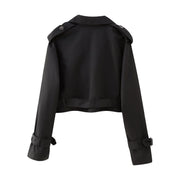 Kurzer Damen Trenchcoat mit Gürtel und verstellbaren Ärmeln