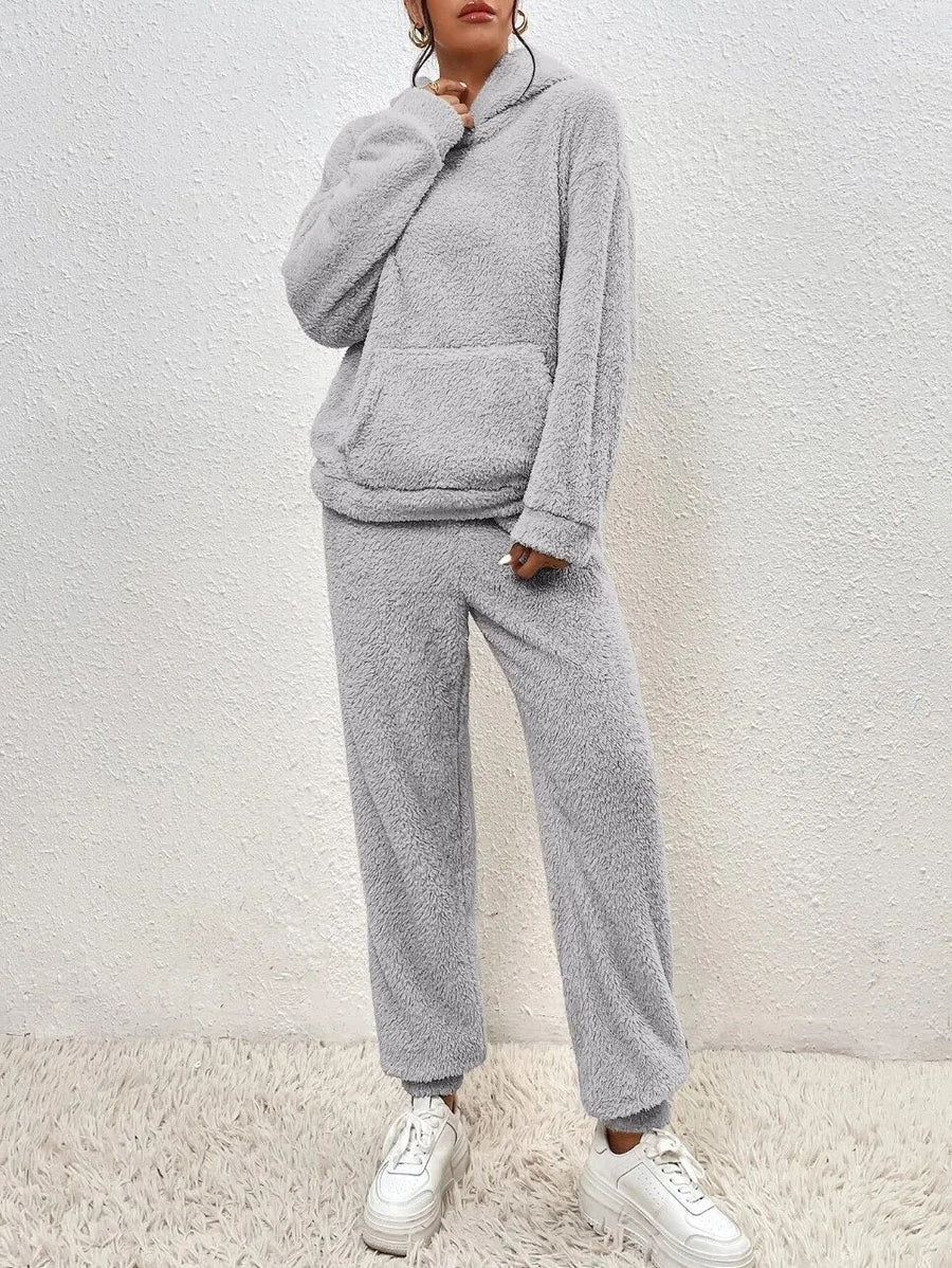 Damen Gemütlicher Teddy Hausanzug | Zweiteilig Warm