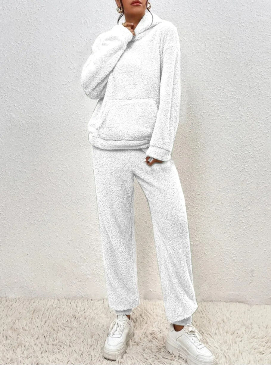 Damen Gemütlicher Teddy Hausanzug | Zweiteilig Warm