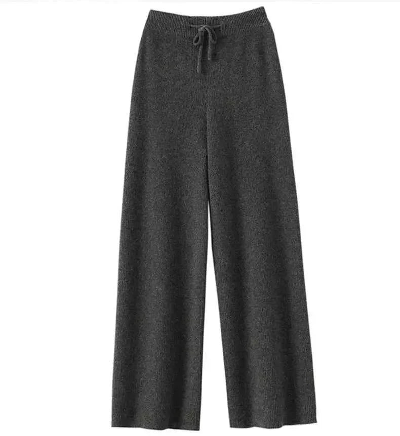 Lana – Weite Strickhose aus echter Wolle mit Tunnelzug