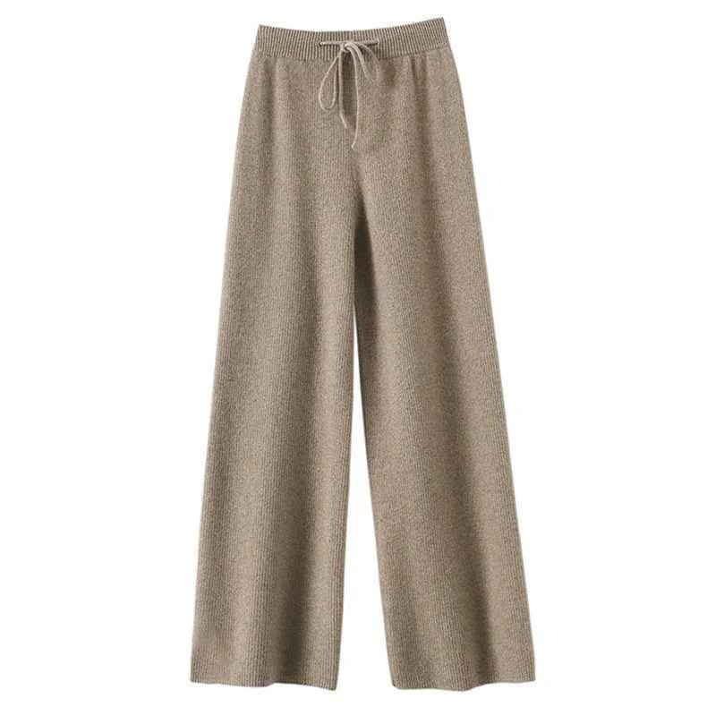 Lana – Weite Strickhose aus echter Wolle mit Tunnelzug