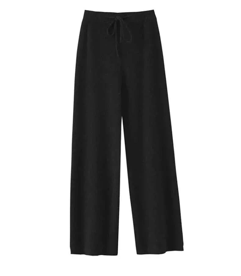 Lana – Weite Strickhose aus echter Wolle mit Tunnelzug