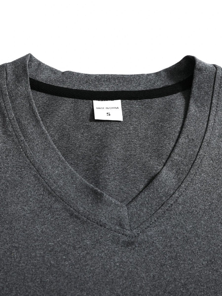 Langarmshirt Herren V-Ausschnitt