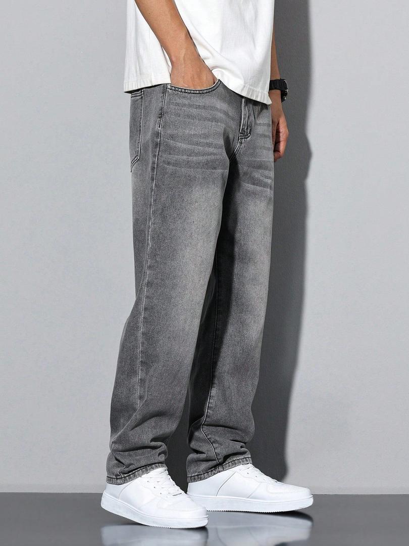 Herren Gewaschene Jeans | Gerade Beine