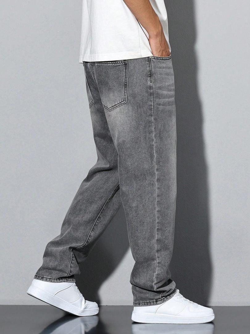 Herren Gewaschene Jeans | Gerade Beine