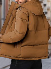 Herren-Winter-Steppjacke Mit Kapuze | Mit Reißverschluss