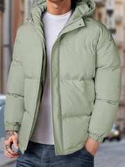 Herren-Winter-Steppjacke Mit Kapuze | Mit Reißverschluss