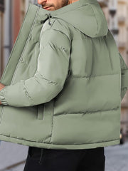 Herren-Winter-Steppjacke Mit Kapuze | Mit Reißverschluss