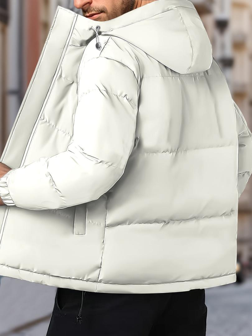 Herren-Winter-Steppjacke Mit Kapuze | Mit Reißverschluss