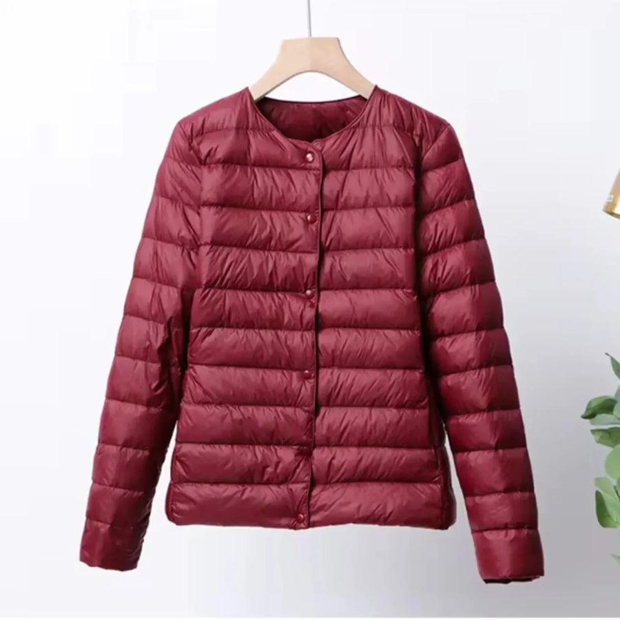 Leichte Damen Steppjacke mit Knopfleiste