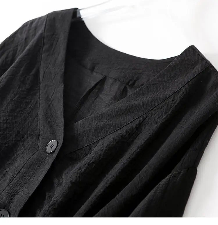 Greta | Leinen Bluse Langarm Oversized V-Ausschnitt Sommer