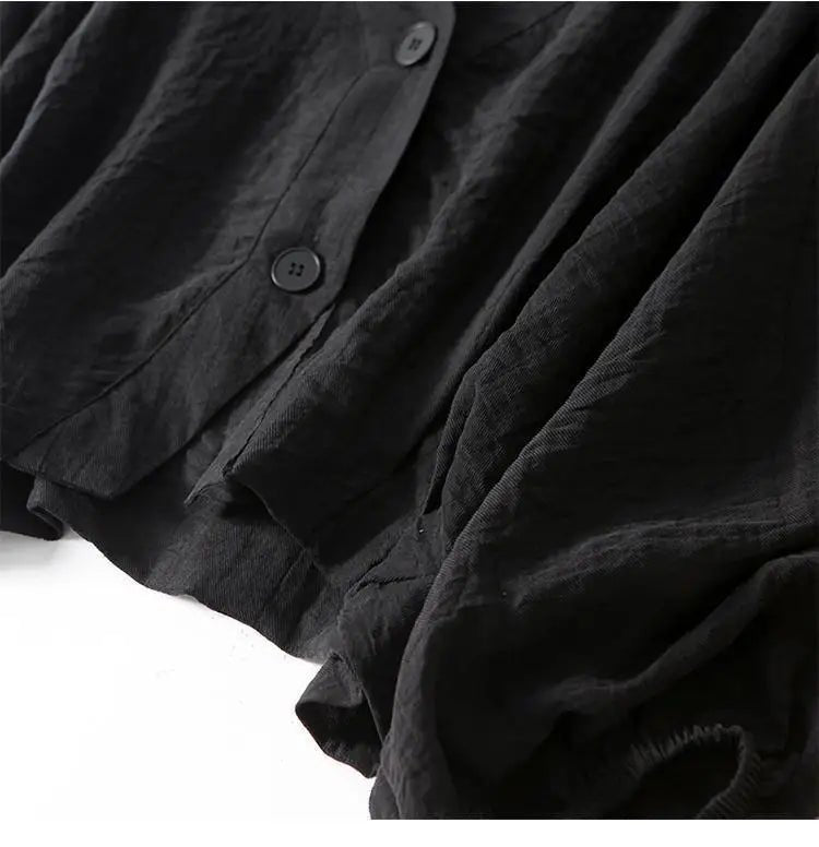 Greta | Leinen Bluse Langarm Oversized V-Ausschnitt Sommer