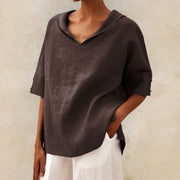 Lena | V-Ausschnitt Leinenbluse