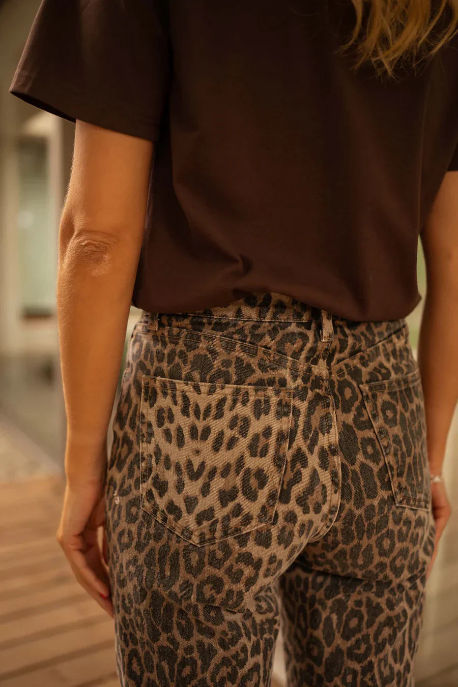 CORNELIA - GERADES HOSE MIT TIERPRINT-MUSTER