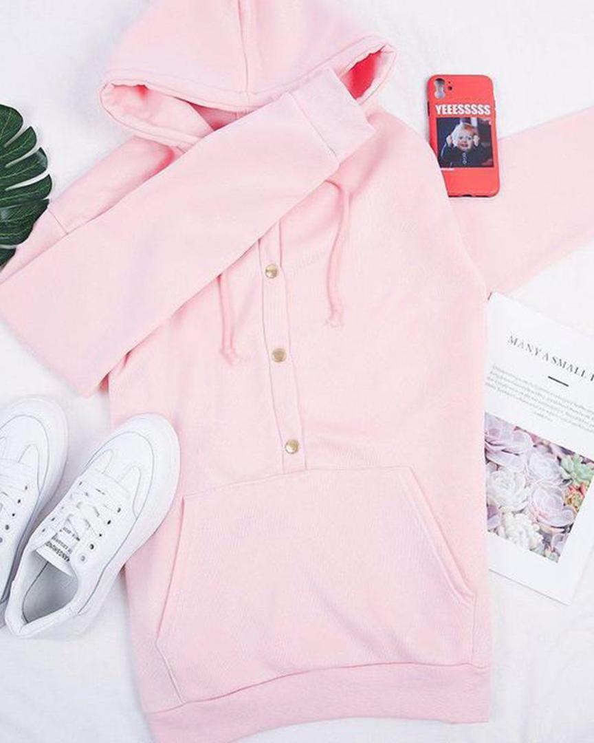 Damen Lockerer Hoodie Mit Kordelzug | Freizeit