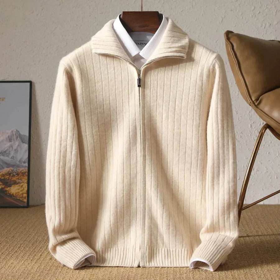 Langärmlige Wollstrickjacke Für Herren | Winter