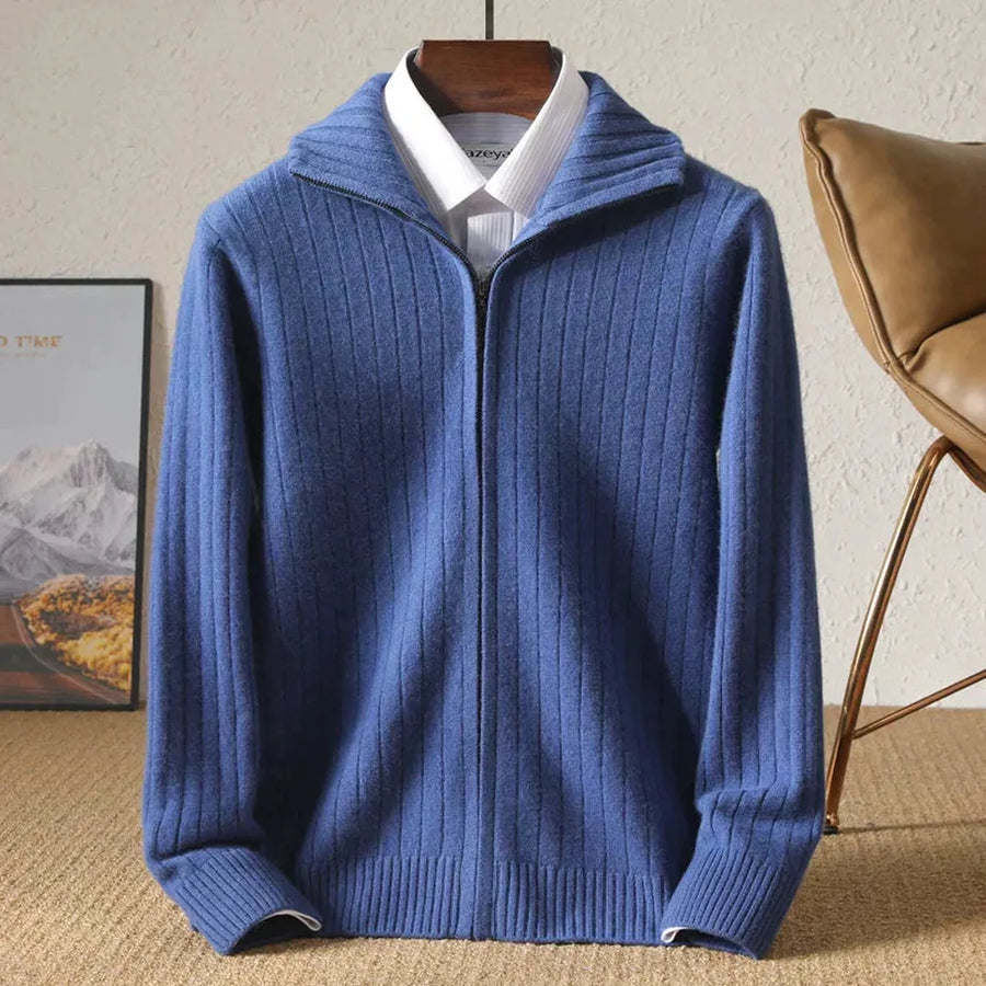Langärmlige Wollstrickjacke Für Herren | Winter